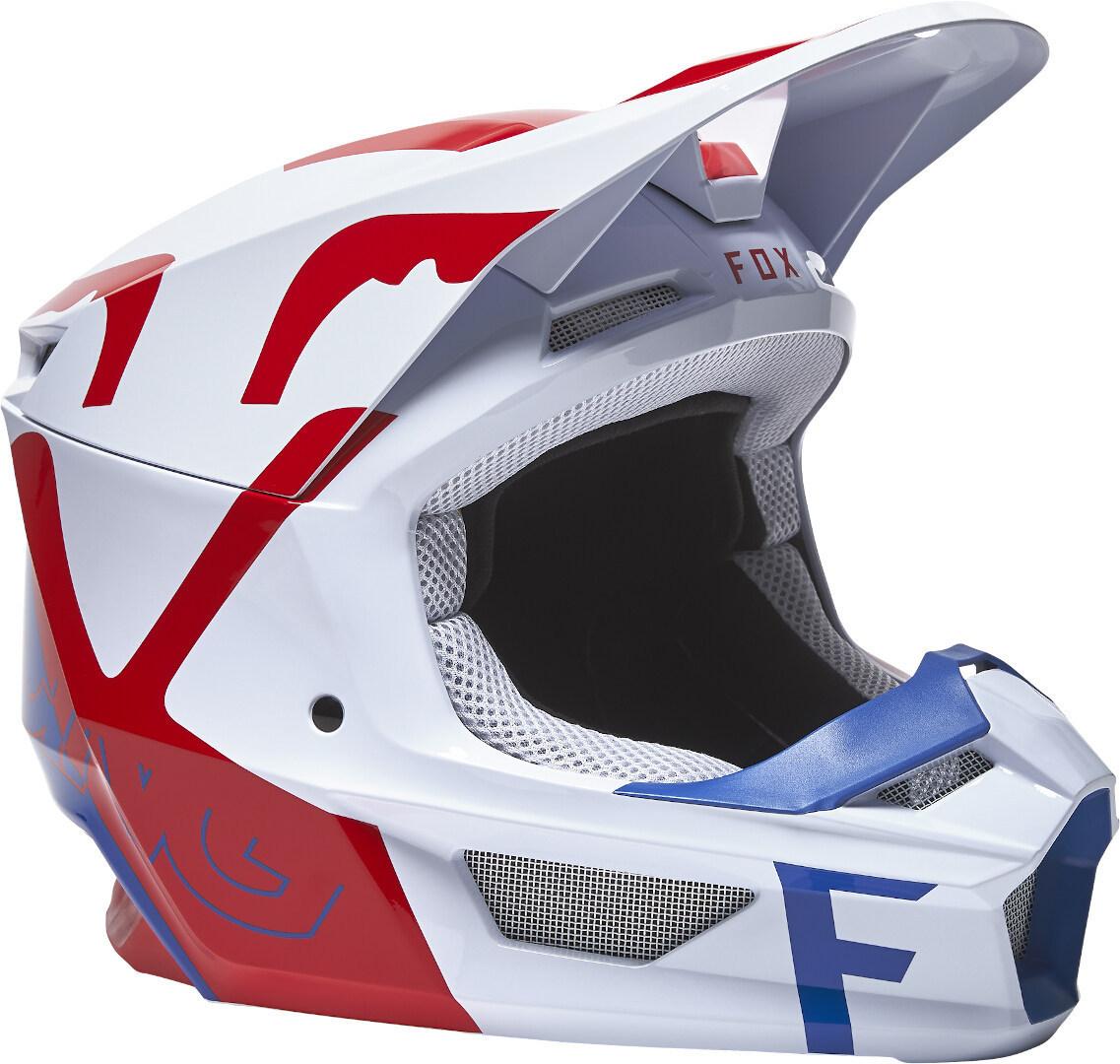 Шлем Fox V1 Race Helmet White/Red/Blue
